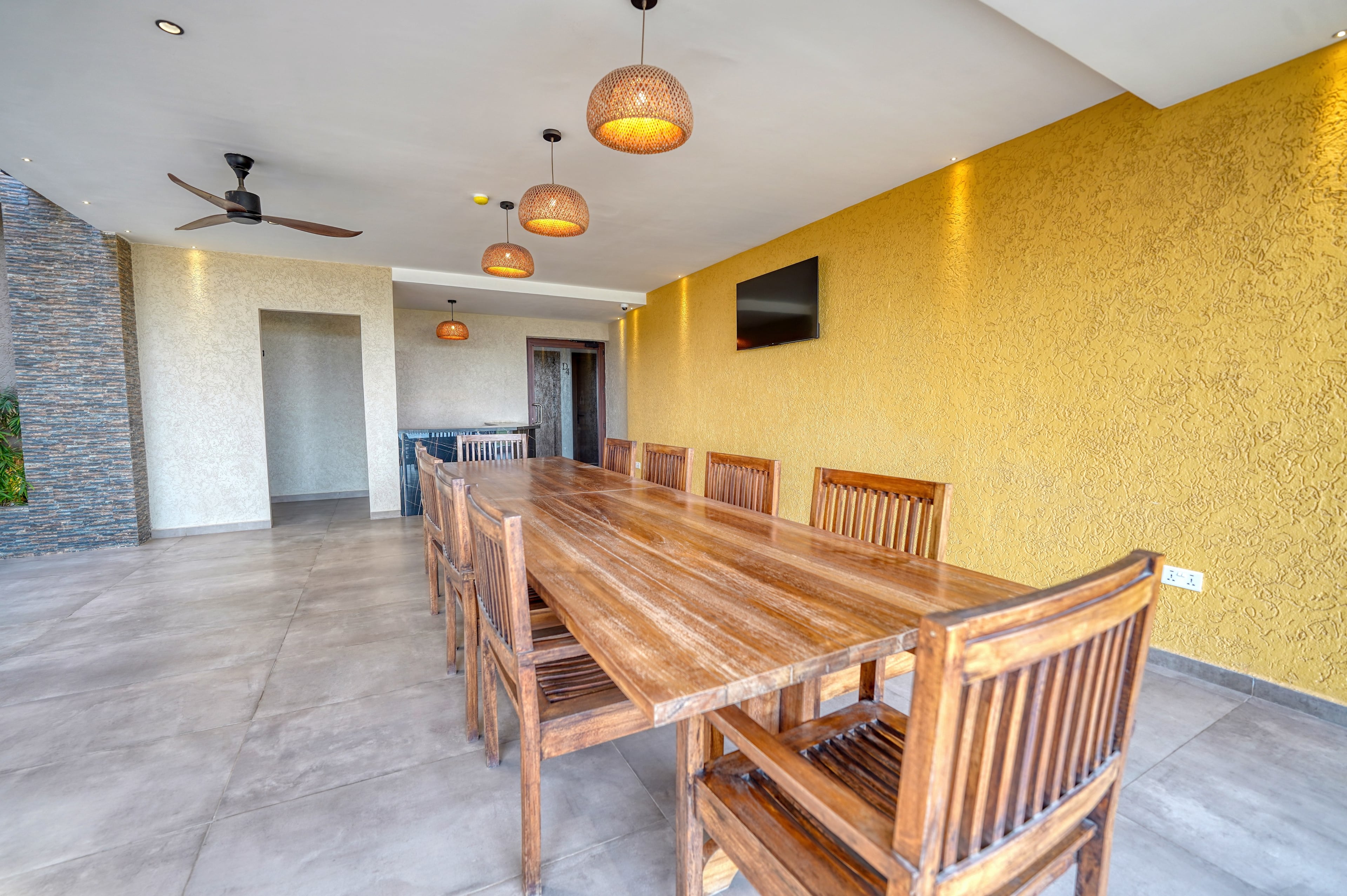 A terrace dining room in one of our homes